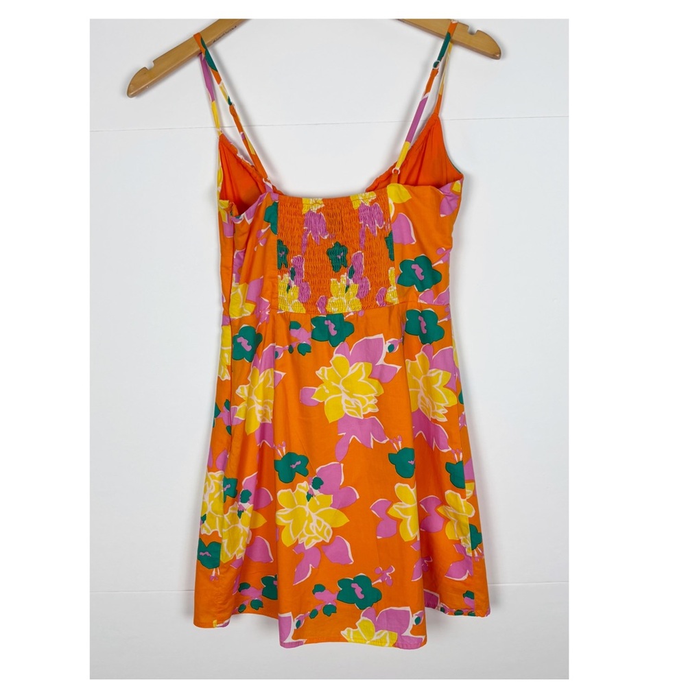 Hello Molly Fresh Lemonade Mini Dress Size XS 2 Orange Floral - Picture 2 of 10